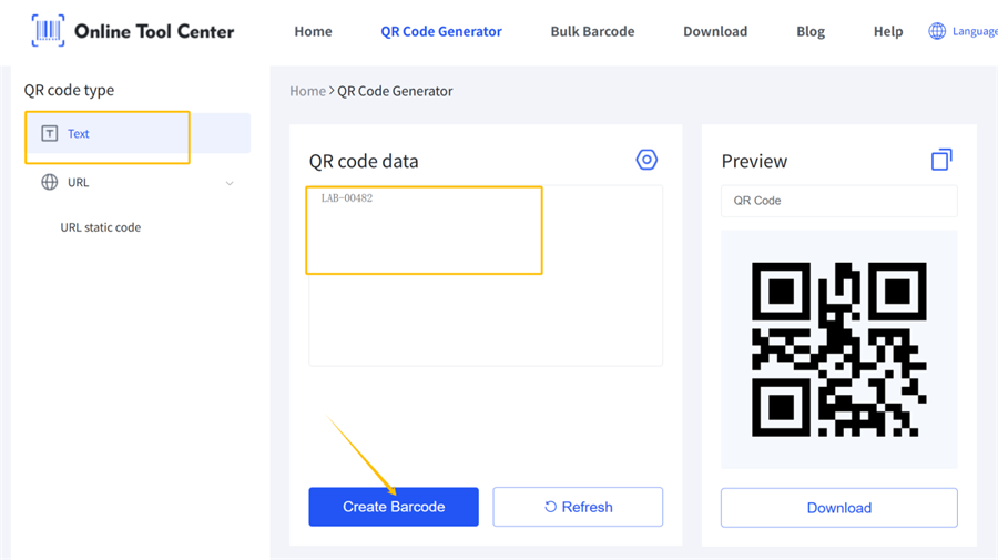 להמיר טקסט לקוד QR