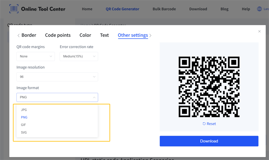 פורמט תמונה קוד QR