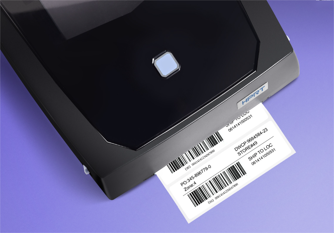 A label being printed from a מדפסת ברקוד