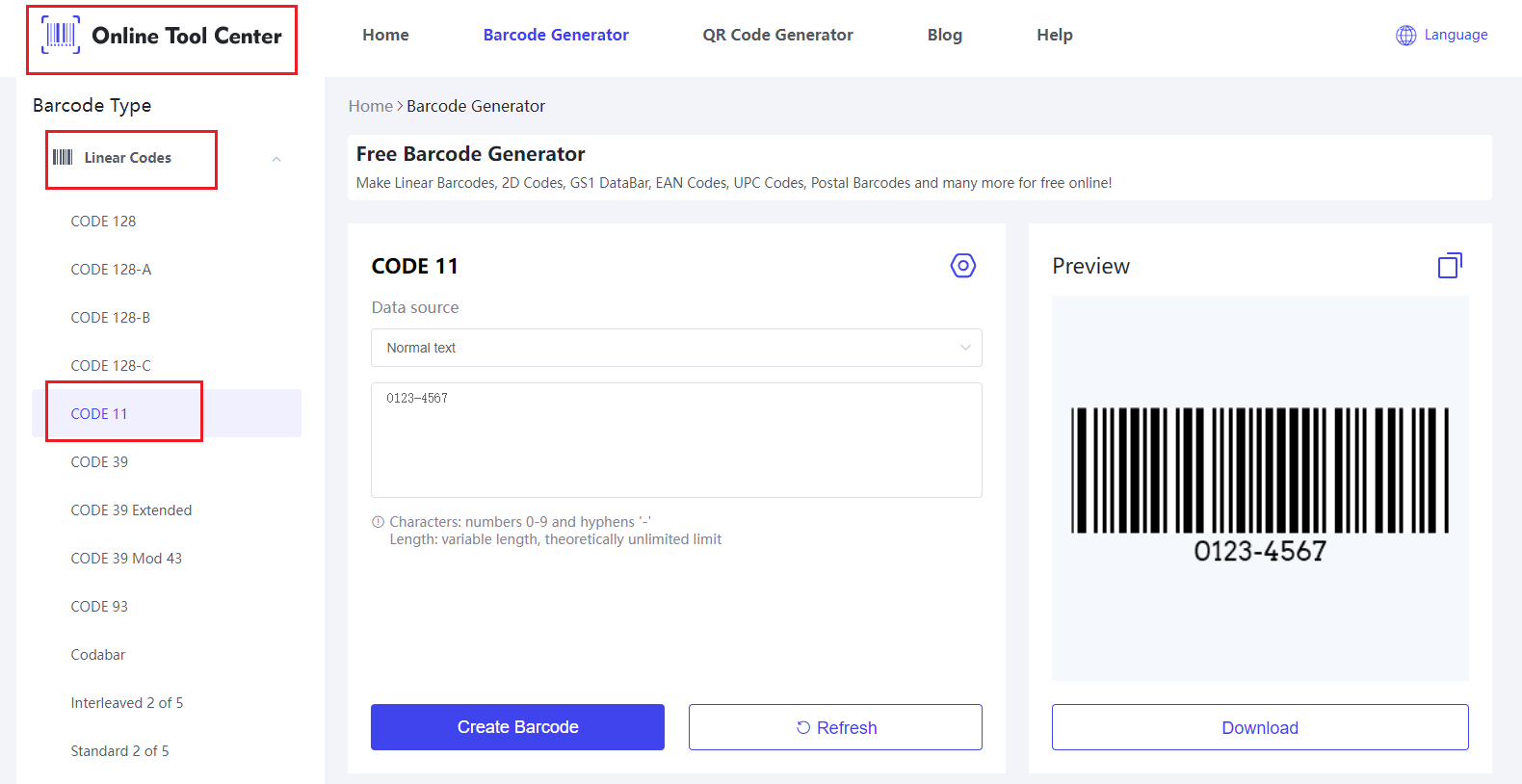 קוד 11 Barcode Generator.png