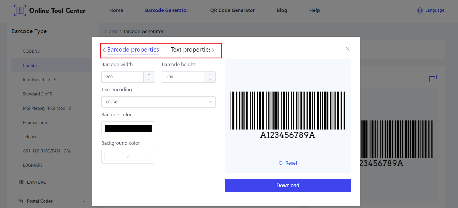 תגדיר את Codabar Barcode.png