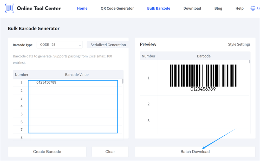 free bulk barcode generator גנרטור ברקוד חינם