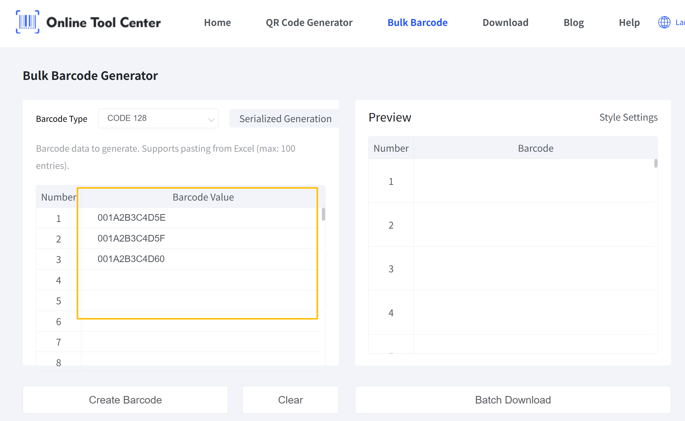 גנרטור ברקוד