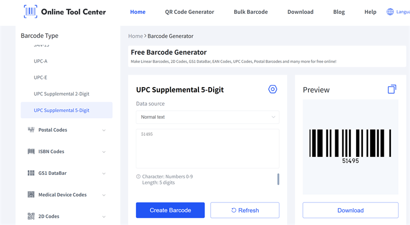 ERATE UPC תוספת 5 ספרות
