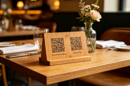 קודי QR כפולים במסעדה