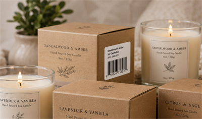 handmade candle with barcode נר ביד עם ברקוד