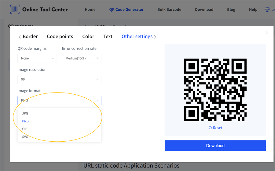 פורמט תמונה קוד QR