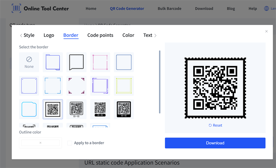 להוסיף מסגרת לקוד QR