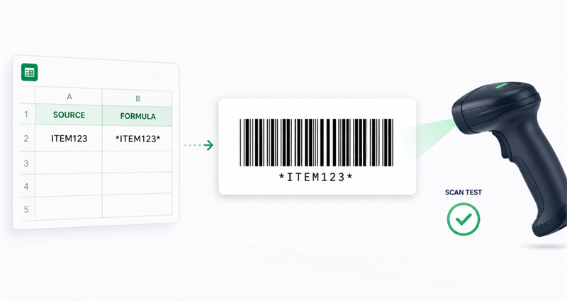 use libre barcode 39 in excel השתמש בברקוד חינם 39 באקסל