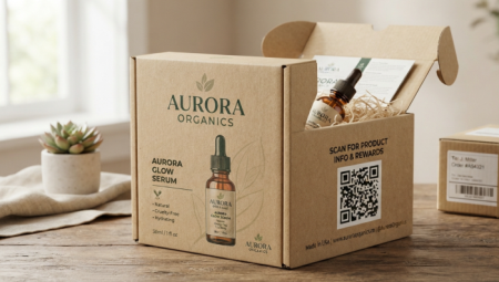 qr code on product packagi קוד QR על חבילת המוצר