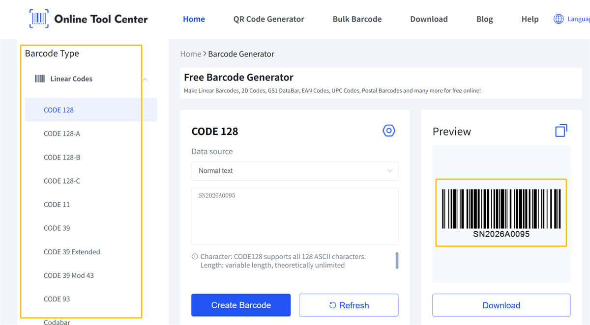 erate code128 barcode ברקוד 128