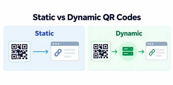 Static vs Dynamic QR Codes קודי QR סטטיים לעומת דינמיים